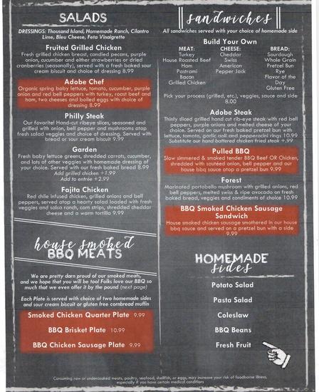 Adobe Does BBQ Menu