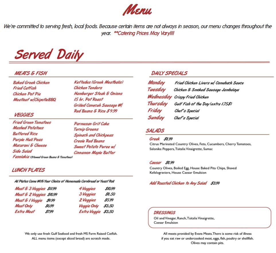 Ashley Macs Menu