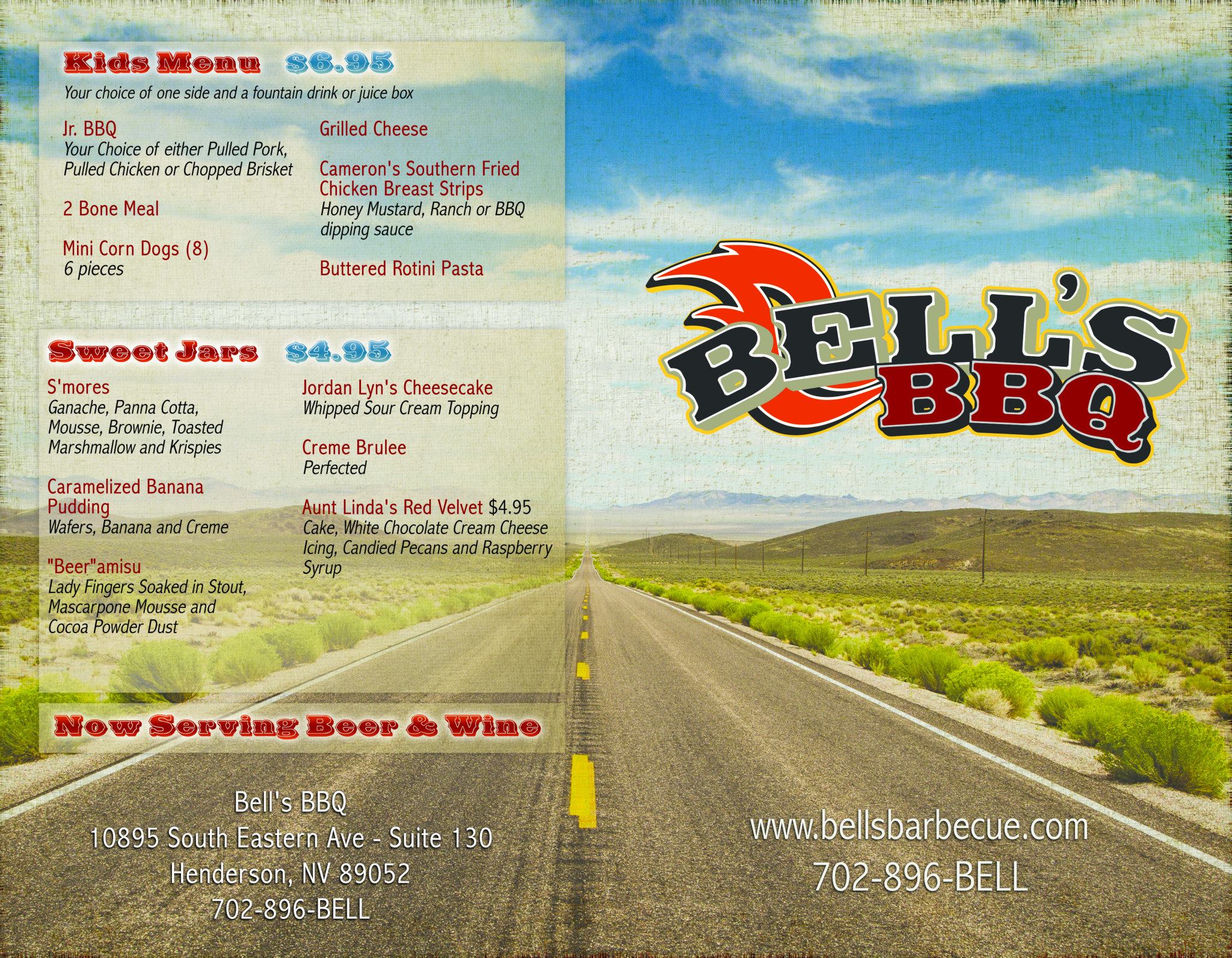 Bells BBQ Menu