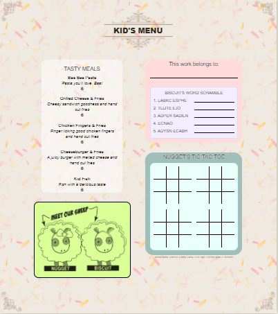 Black Sheep Bistro Menu