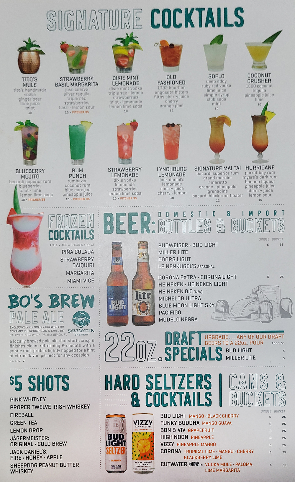 Bokampers Sports Bar & Grill Menu