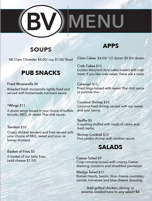 Bon Vue Inn Menu