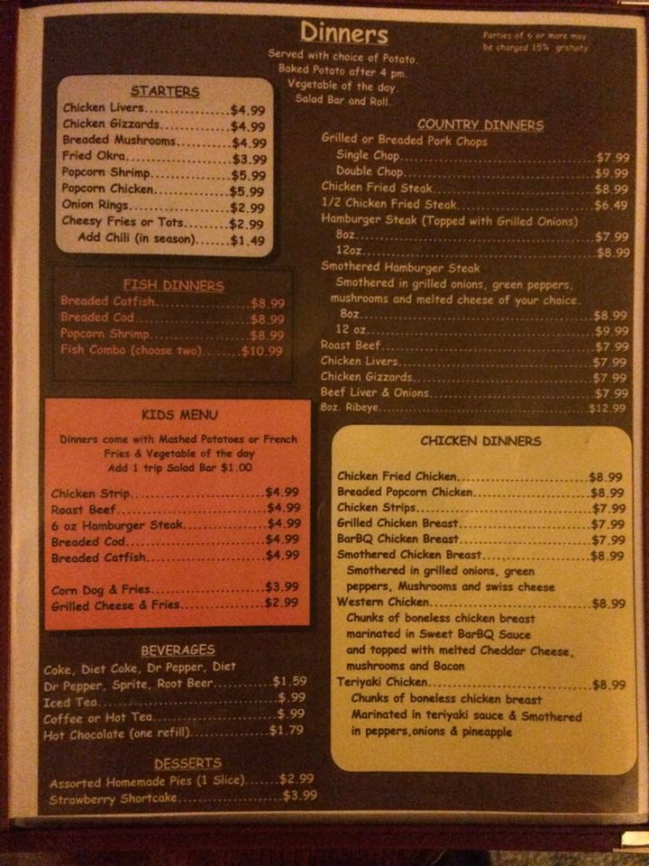 Country Kitchen Restaurant Menu