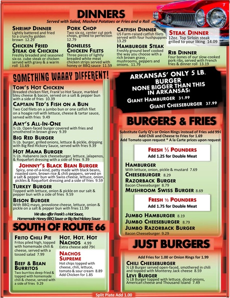 Ed Walkers Drive-In & Restaurant Menu