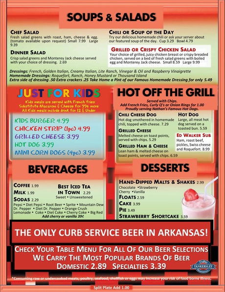 Ed Walkers Drive-In & Restaurant Menu