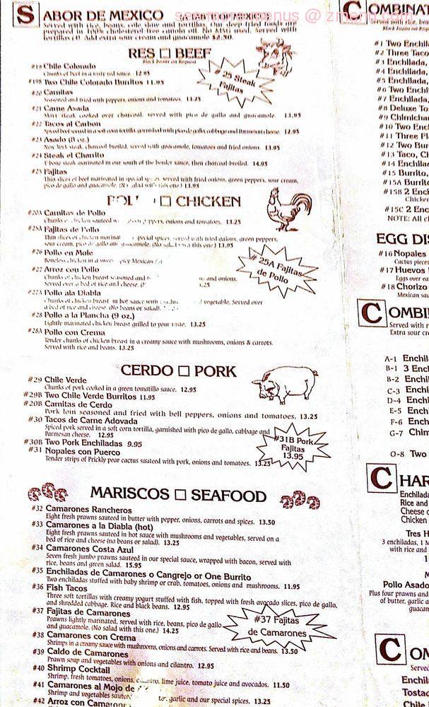 El Charrito Menu