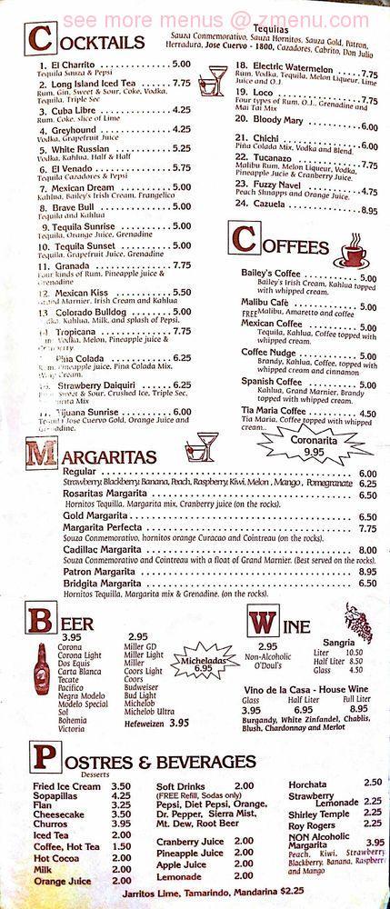 El Charrito Menu