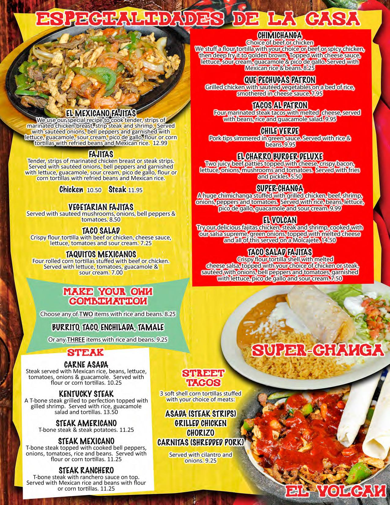 El Mexicano Mexican Grill Menu