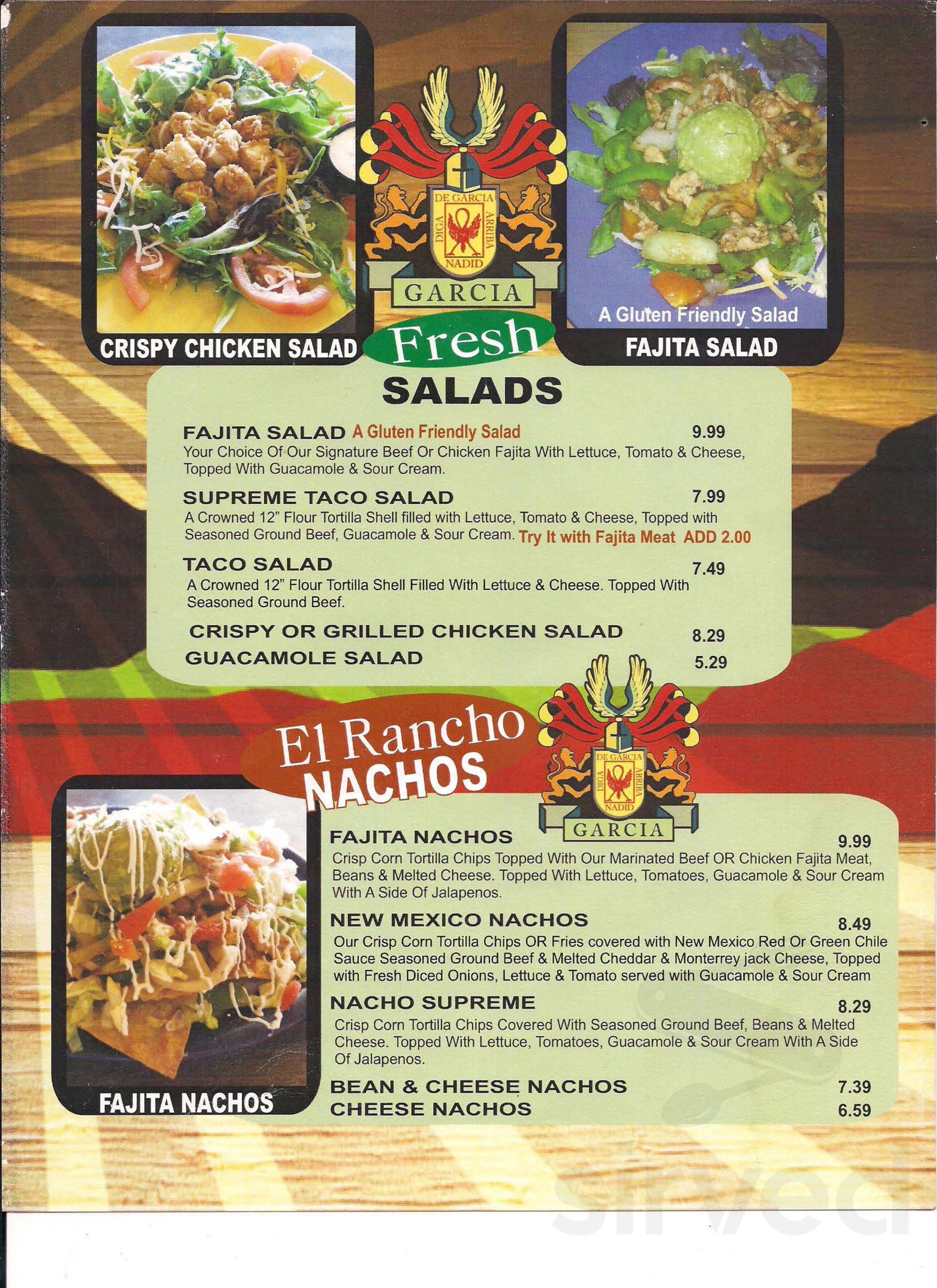 El Rancho Restaurant Menu