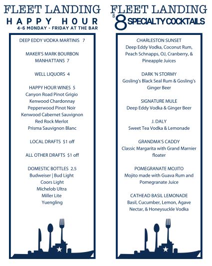 Fleet Landing Restaurant & Bar Menu