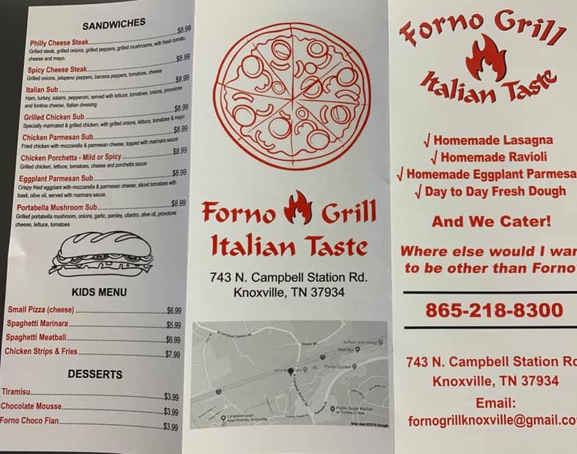 Forno Grill Menu