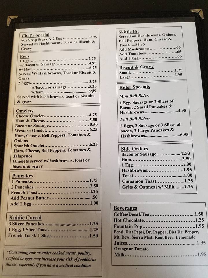 Highway 59 Cafe Menu