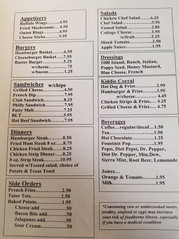 Highway 59 Cafe Menu