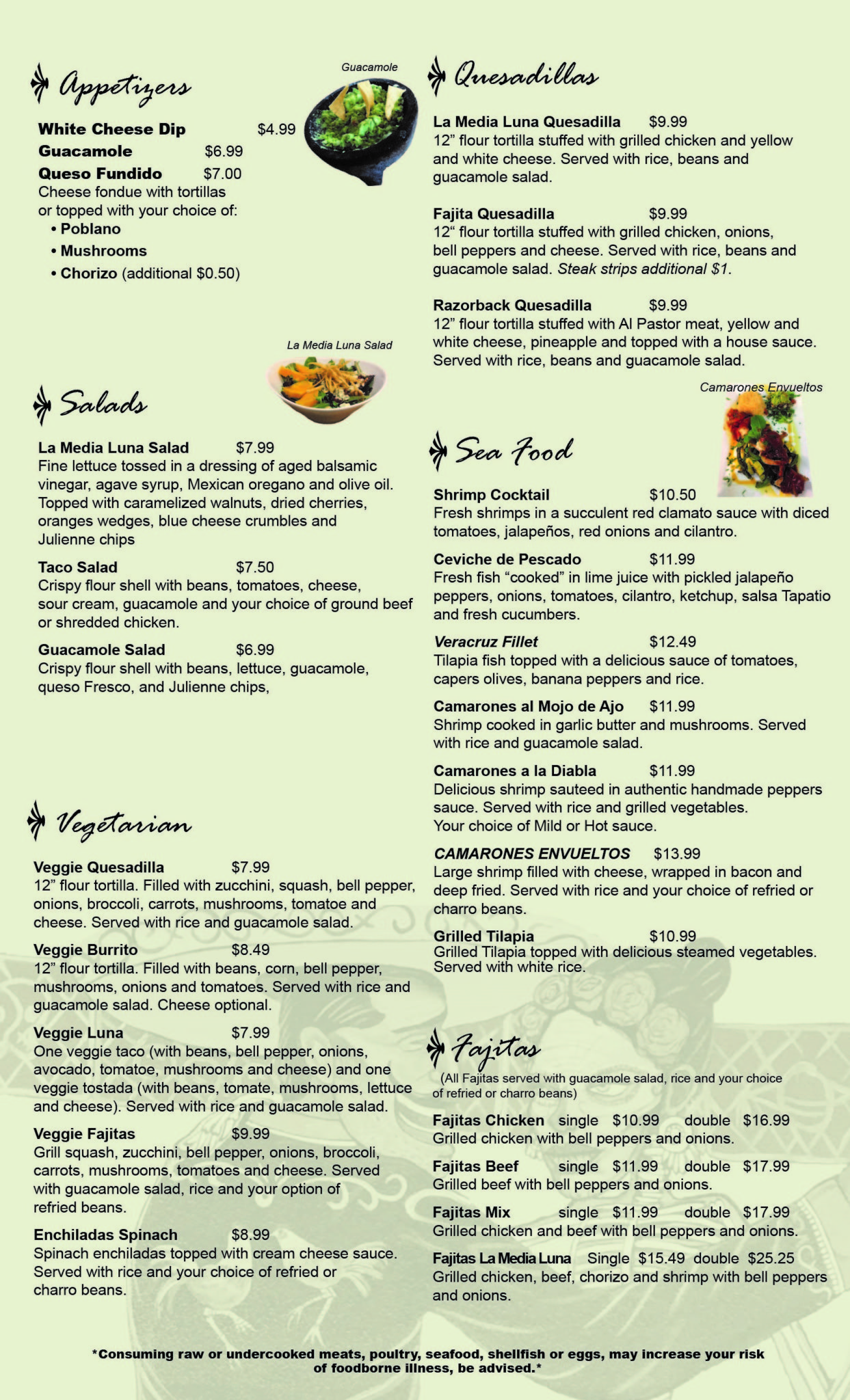 La Media Luna Menu