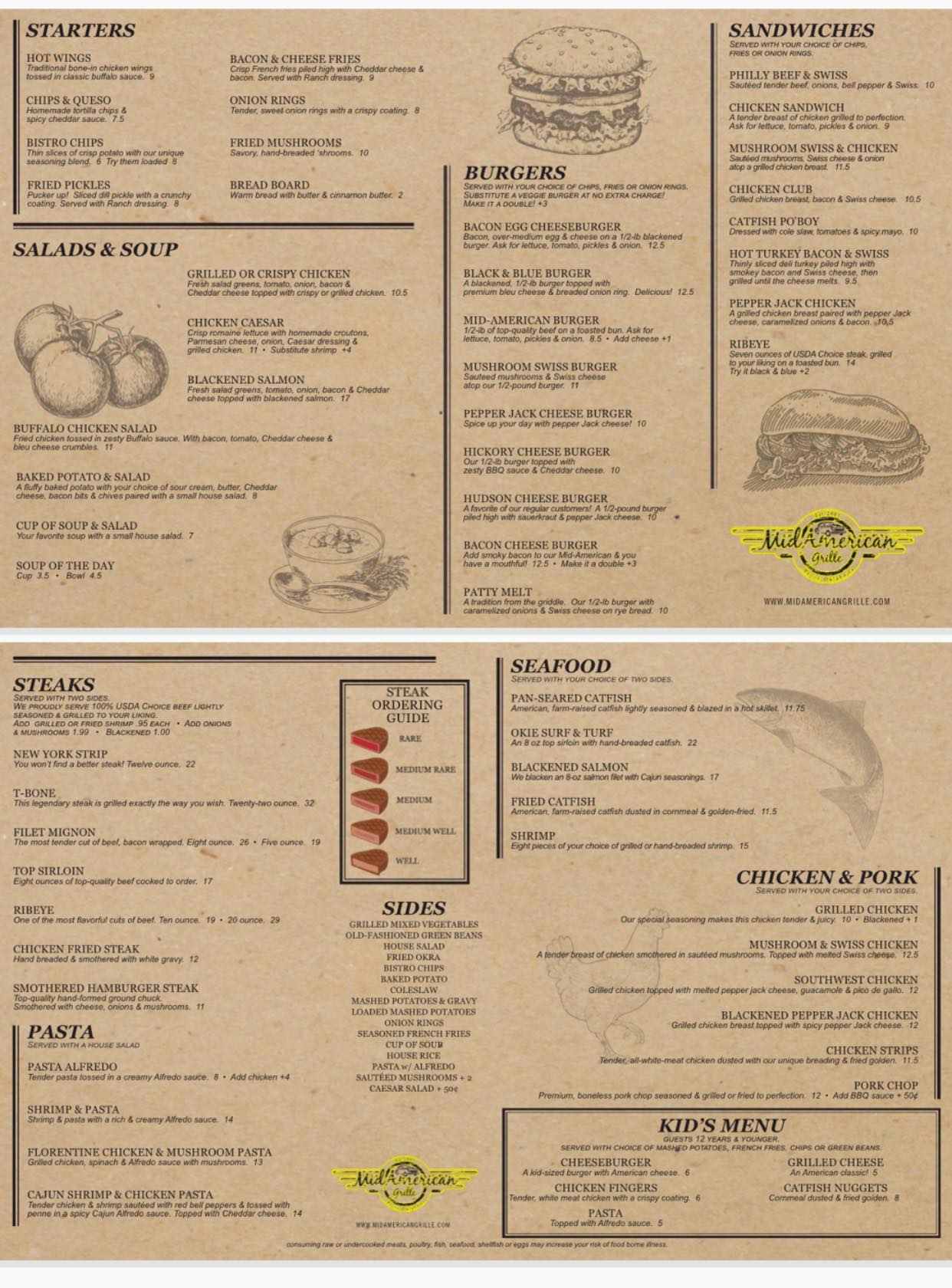 Mid-American Grille Menu