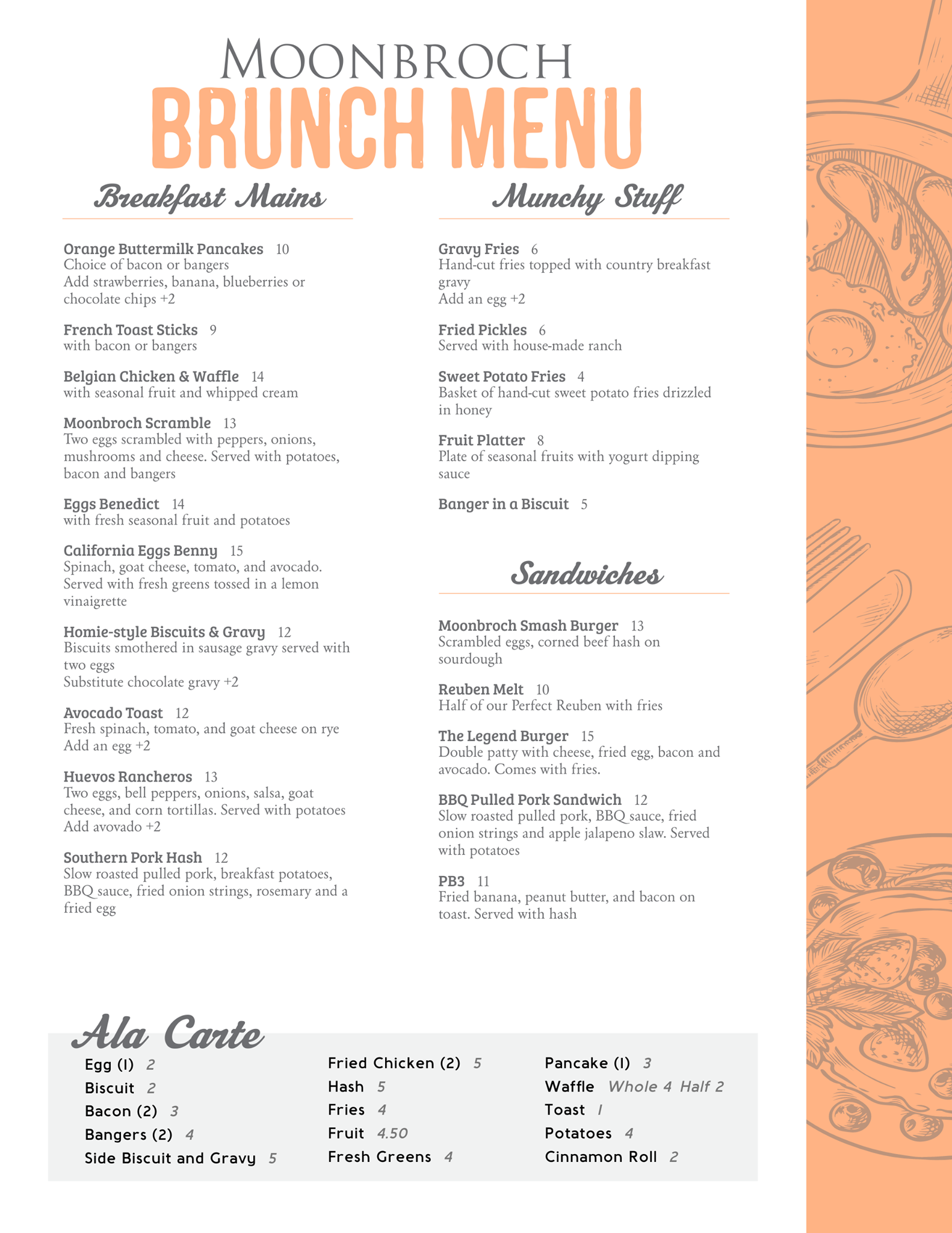 Moonbroch Brewing Company Menu