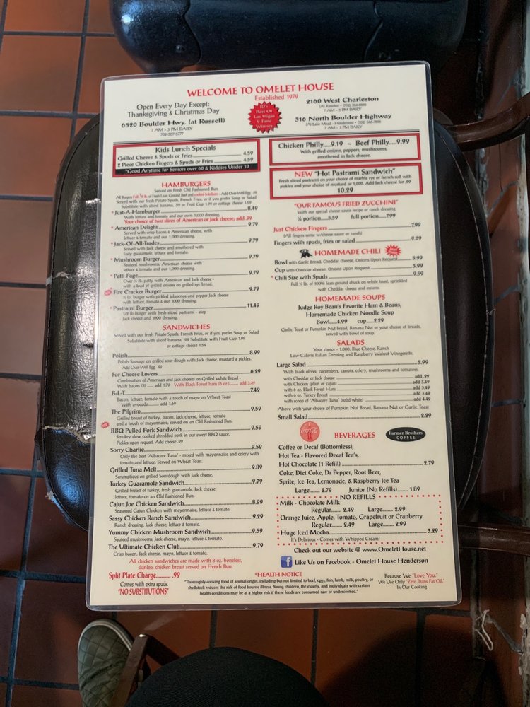 Omelet House Menu