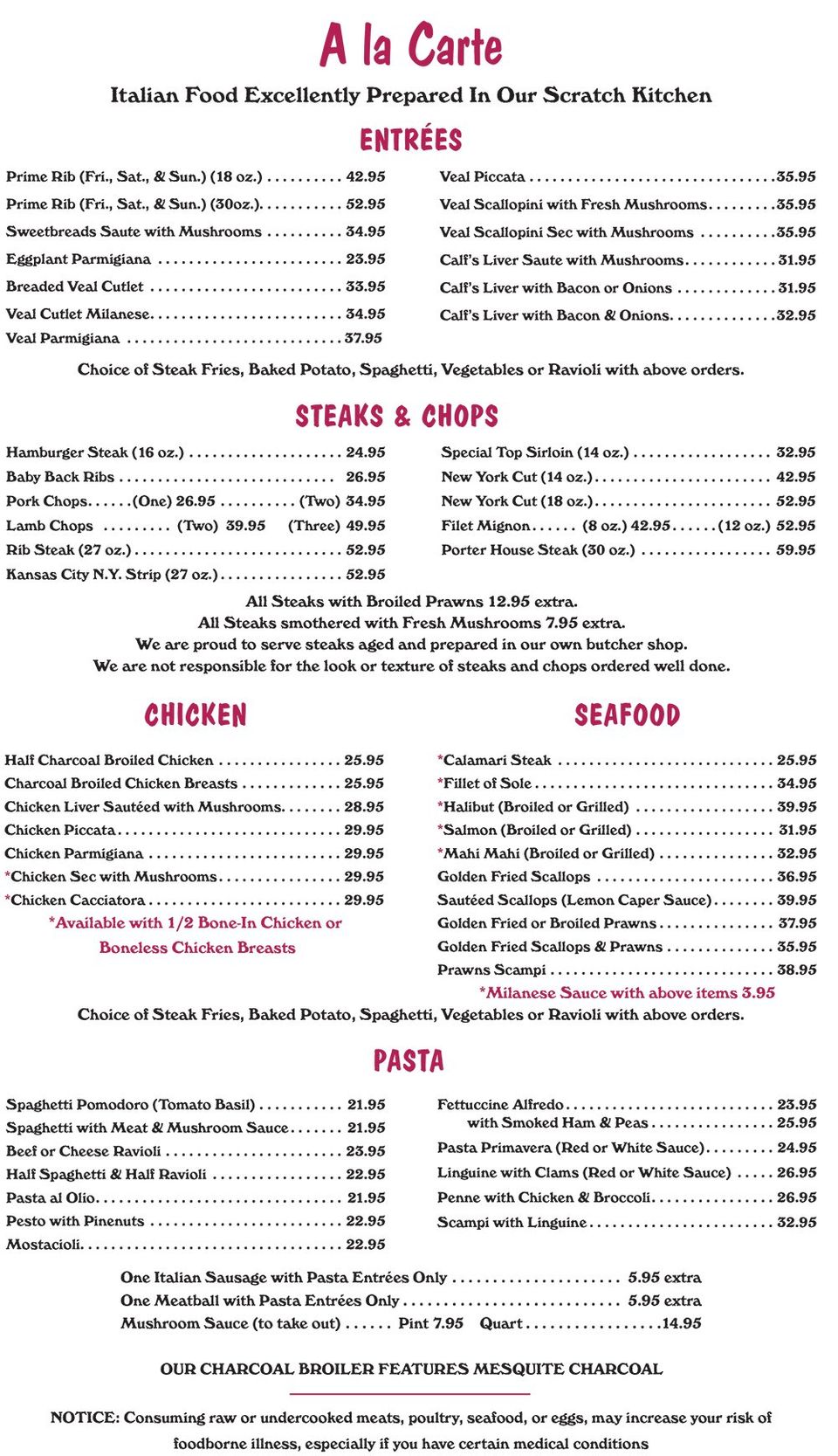 Original Joes Menu