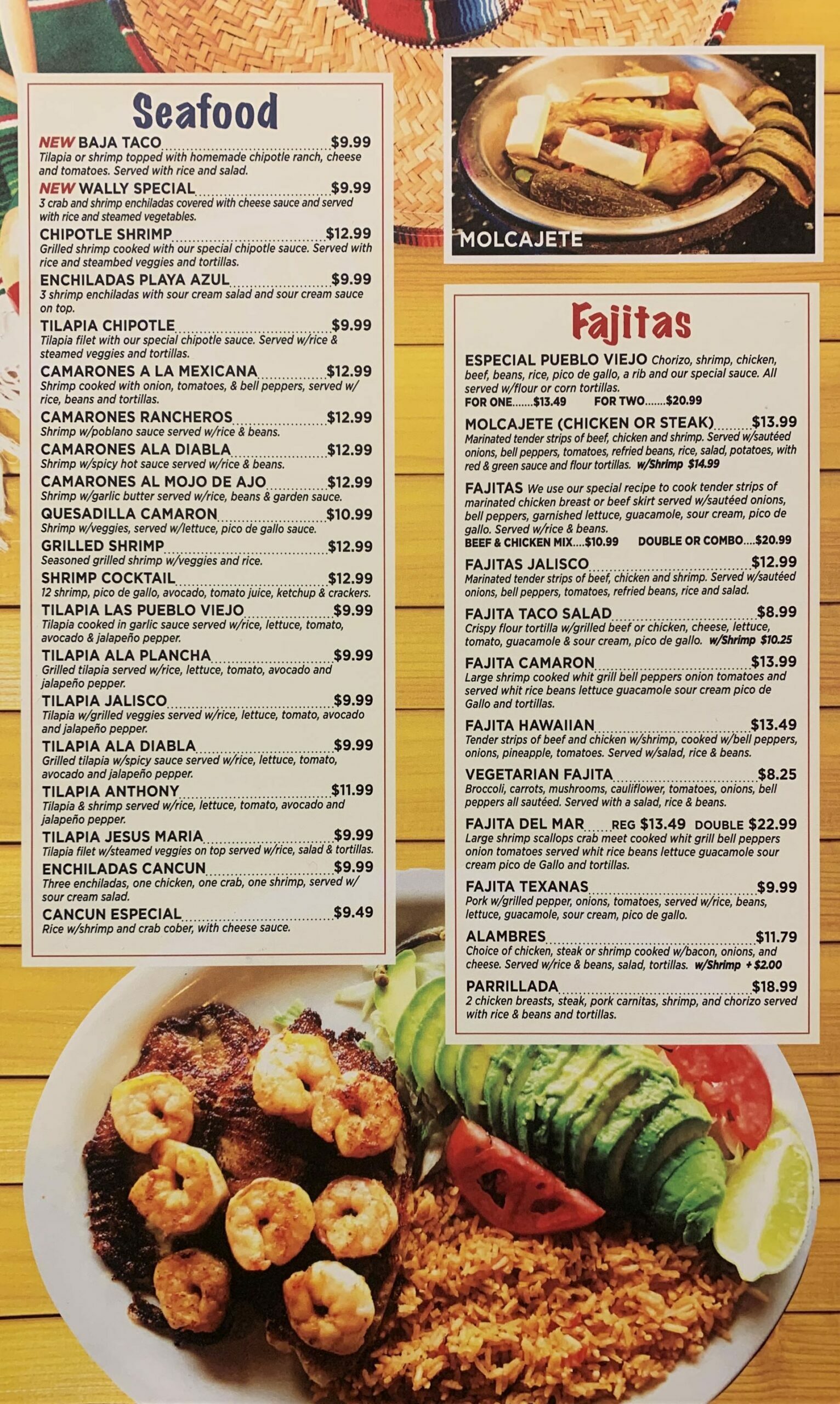 Pueblo Viejo Menu