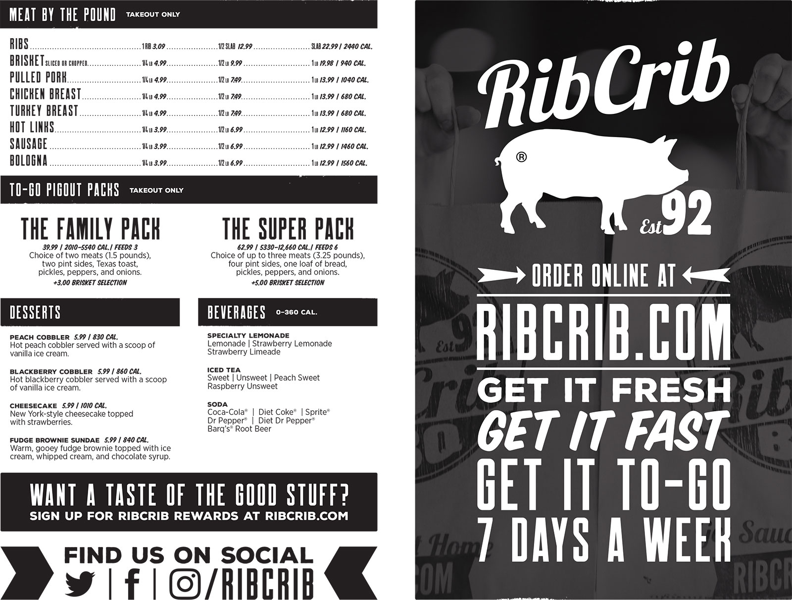 RibCrib BBQ Menu