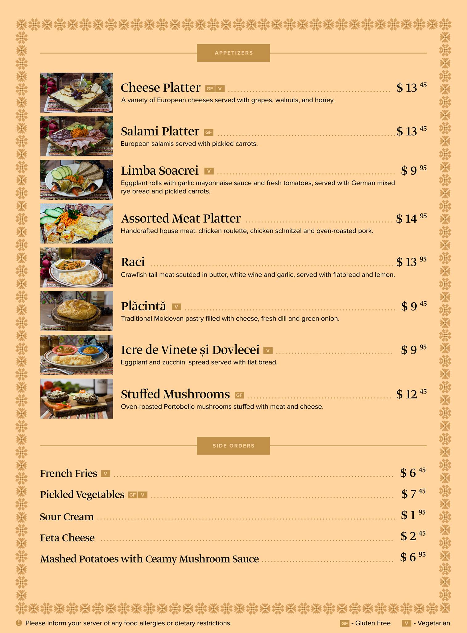 SOBA Menu