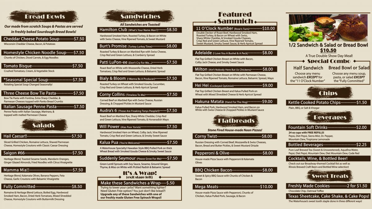 The Broadway Deli & Lounge Menu