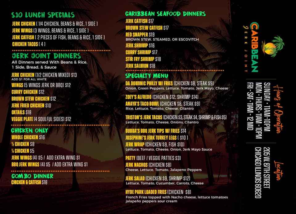 The Caribbean Jerk Joint Menu