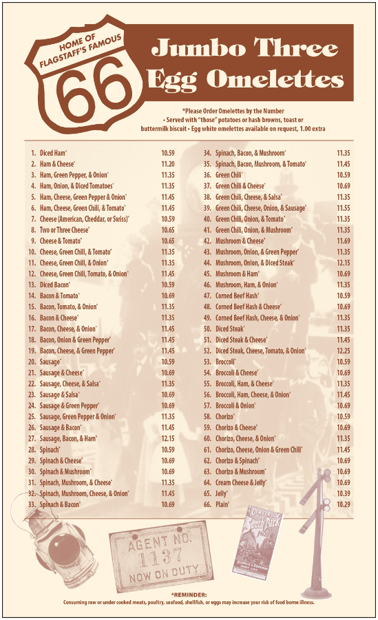 The Crown Railroad Cafe Menu