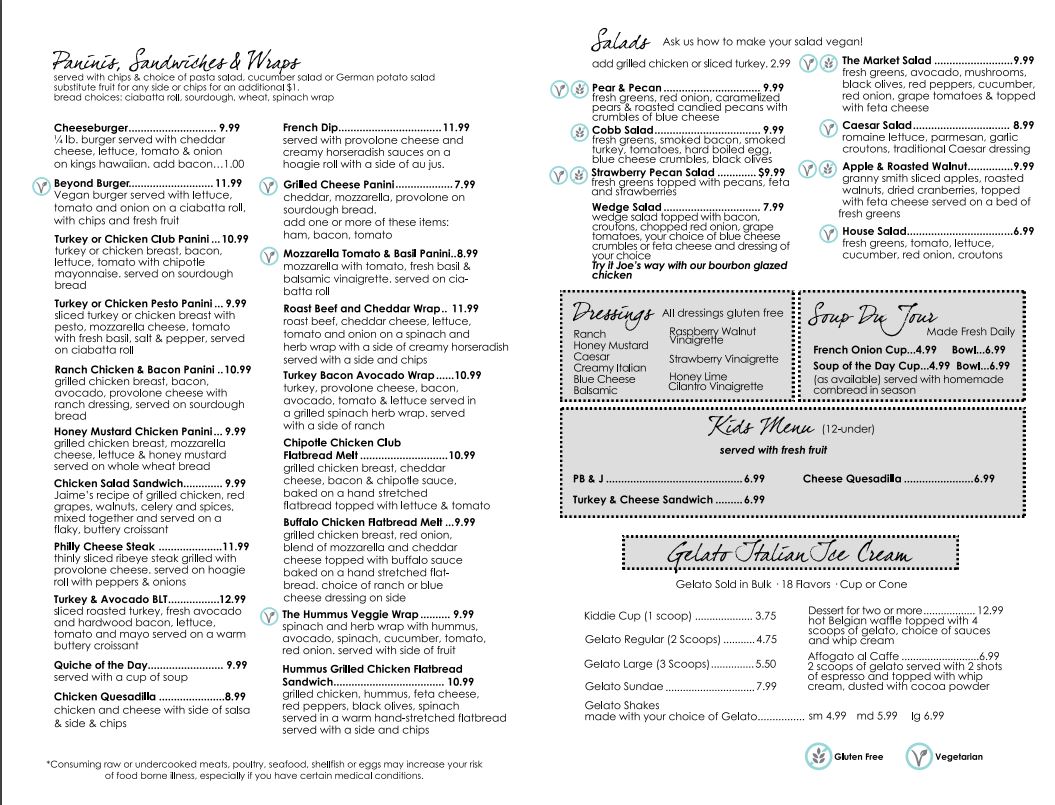 The Southern Grind Coffee House Menu